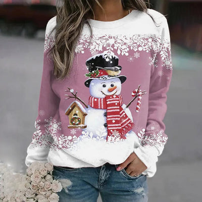 Jersey Navideño Elfriede con Motivo de Muñeco de Nieve
