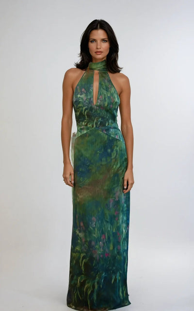 Vestido Maxi Estampado Artístico
