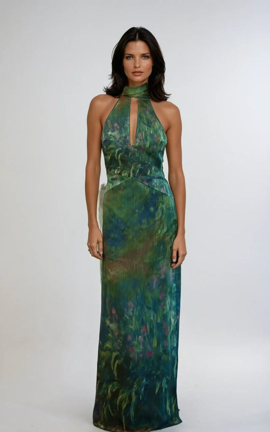 Vestido Maxi Estampado Artístico