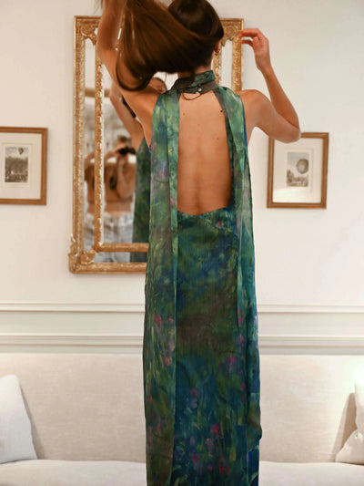 Vestido Maxi Estampado Artístico