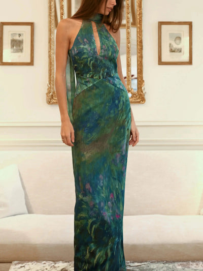 Vestido Maxi Estampado Artístico
