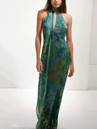 Vestido Maxi Estampado Artístico