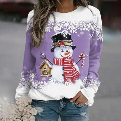 Jersey Navideño Elfriede con Motivo de Muñeco de Nieve