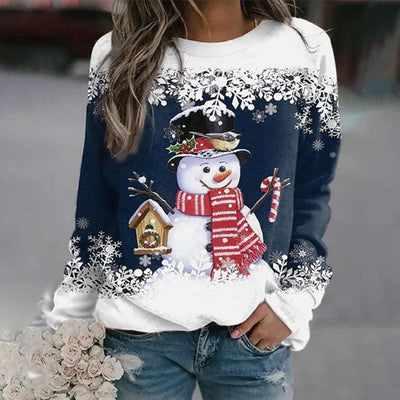 Jersey Navideño Elfriede con Motivo de Muñeco de Nieve