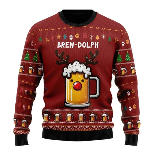 Jersey Navideño Karl con Estampado Divertido de Cerveza