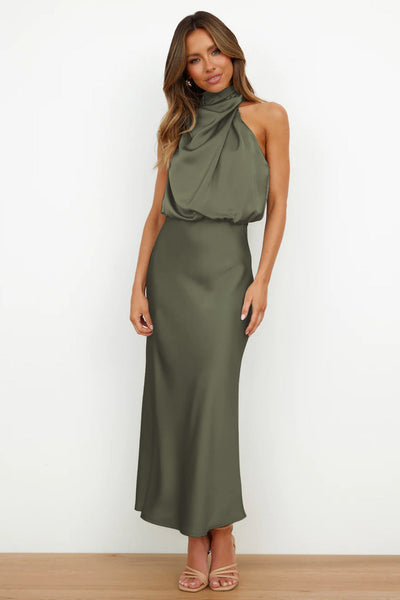 Vestido de Noche Doris con Cuello Halter