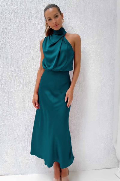 Vestido de Noche Doris con Cuello Halter