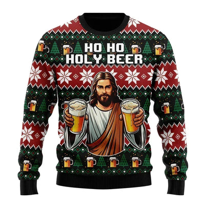 Jersey Navideño Karl con Estampado Divertido de Cerveza