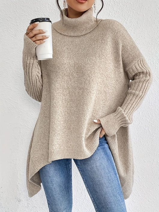 Jersey Gudrun Oversize de Cuello Alto para Invierno