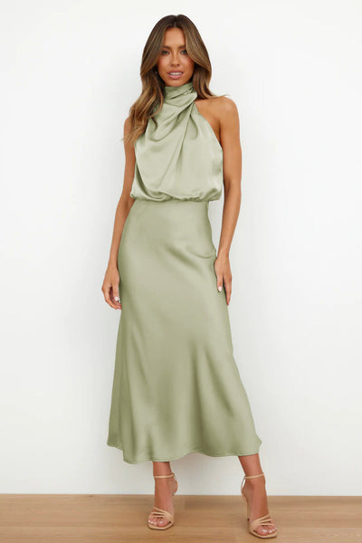 Vestido de Noche Doris con Cuello Halter
