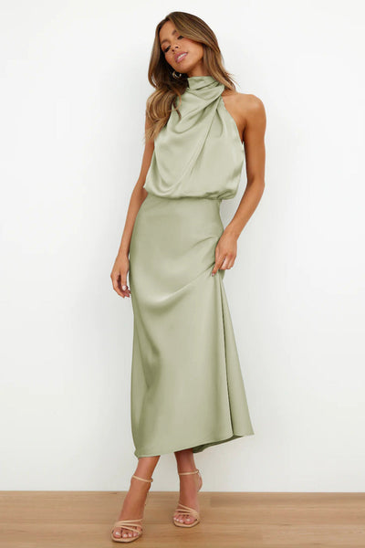 Vestido de Noche Doris con Cuello Halter