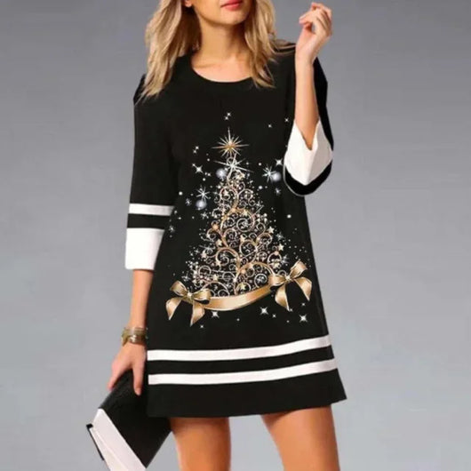 Vestido Navideño Emma con Estampado de Renos