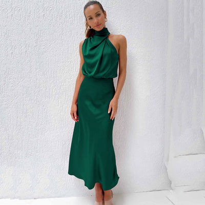 Vestido de Noche Doris con Cuello Halter