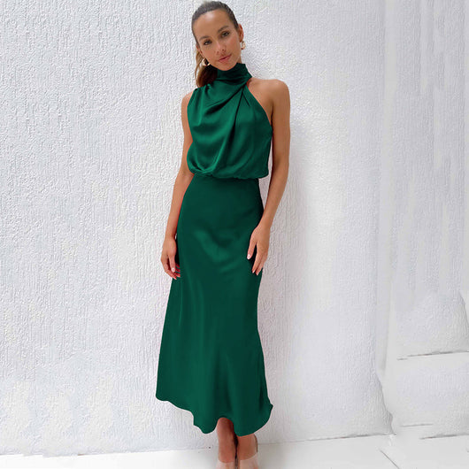Vestido de Noche Doris con Cuello Halter