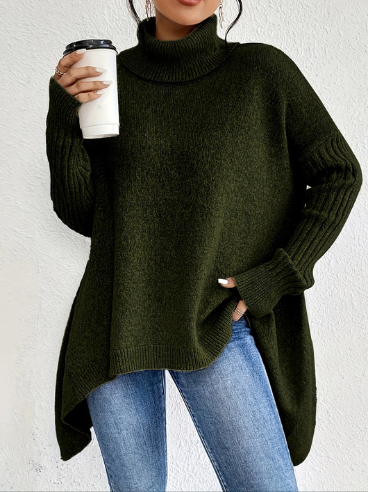 Jersey Gudrun Oversize de Cuello Alto para Invierno