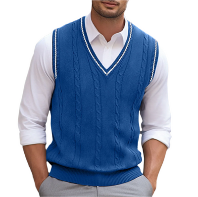 Chaleco Michael de Punto sin Mangas con Cuello de Pico