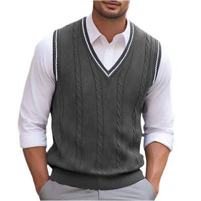 Chaleco Michael de Punto sin Mangas con Cuello de Pico
