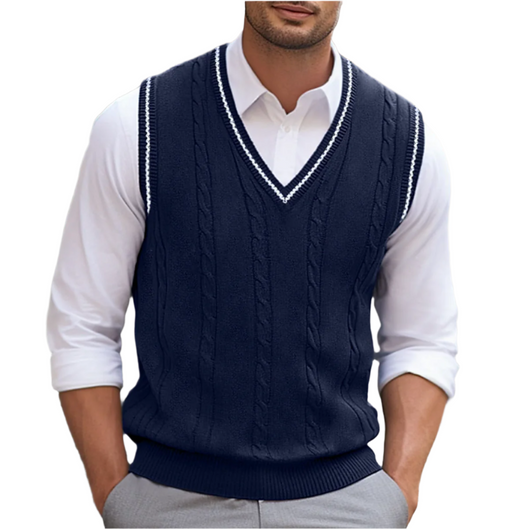 Chaleco Michael de Punto sin Mangas con Cuello de Pico