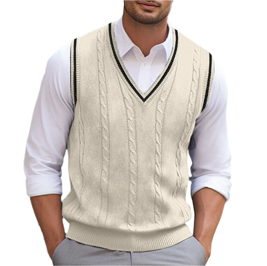 Chaleco Michael de Punto sin Mangas con Cuello de Pico