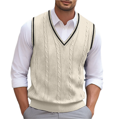 Chaleco Michael de Punto sin Mangas con Cuello de Pico