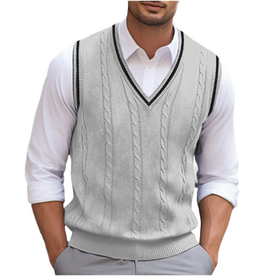 Chaleco Michael de Punto sin Mangas con Cuello de Pico