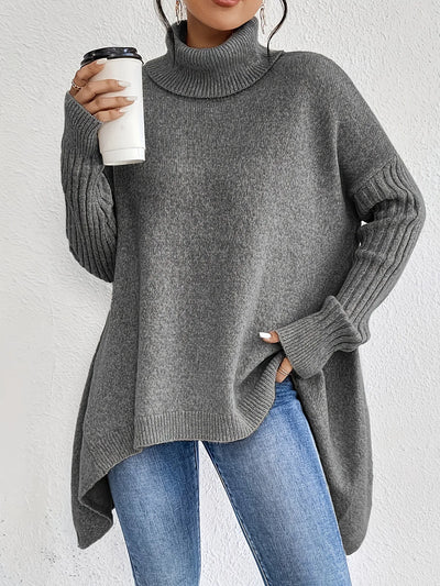 Jersey Gudrun Oversize de Cuello Alto para Invierno