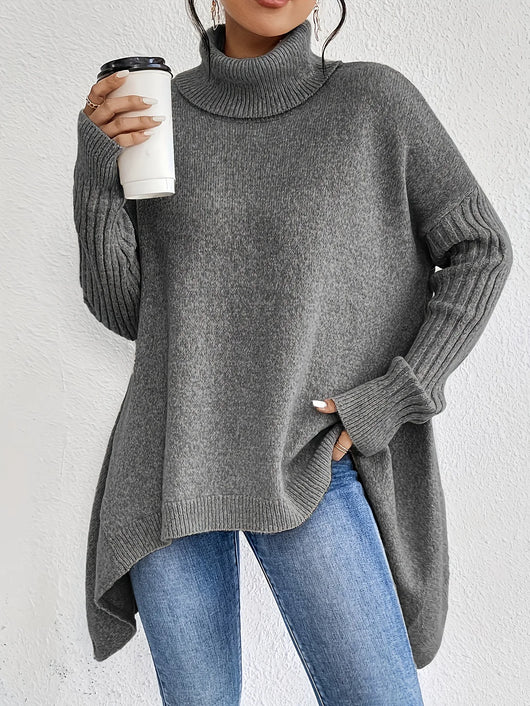 Jersey Gudrun Oversize de Cuello Alto para Invierno