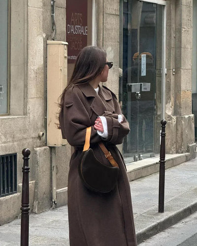 Abrigo Trench Sabine Largo de Lana de Invierno