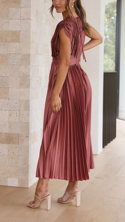 Vestido Largo Bettina de Plisado Clásico