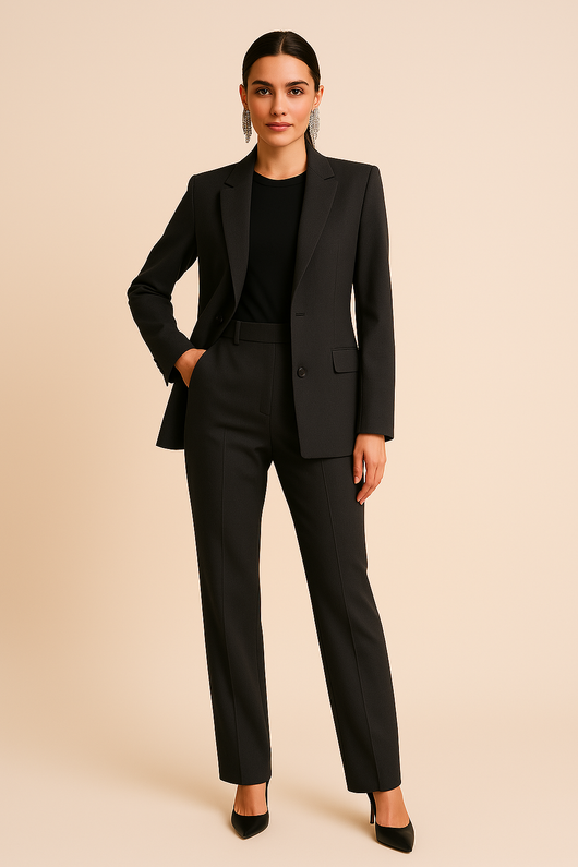 Conjunto Pauline de Blazer Entallado y Pantalón Plisado