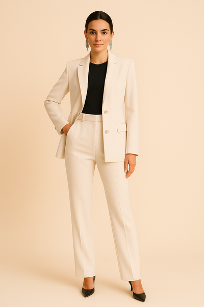 Conjunto Pauline de Blazer Entallado y Pantalón Plisado