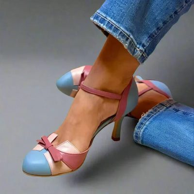 Zapatos Barbara Clásicos de Tacón Medio con Lazo