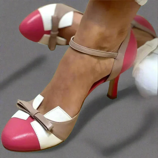 Zapatos Barbara Clásicos de Tacón Medio con Lazo