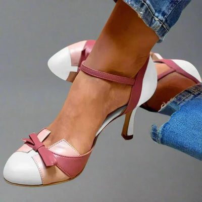 Zapatos Barbara Clásicos de Tacón Medio con Lazo