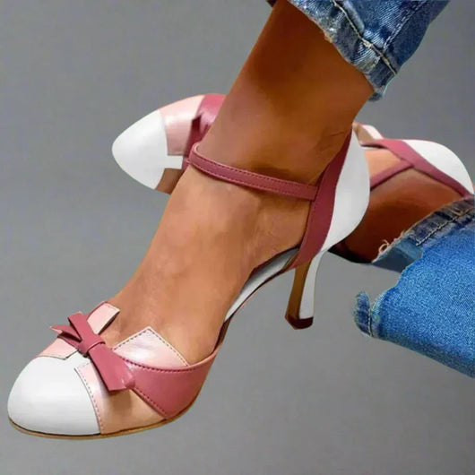 Zapatos Barbara Clásicos de Tacón Medio con Lazo