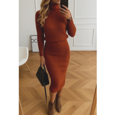 Vestido Carolin de Punto Midi, Cómodo y Elegante