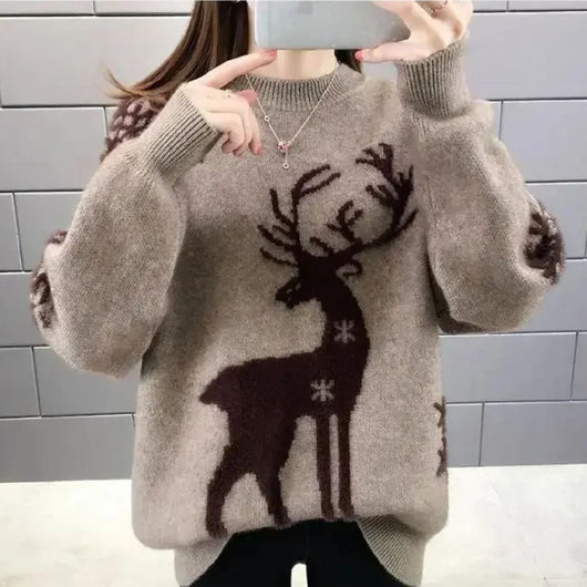 Jersey Navideño Doris de Punto con Renos