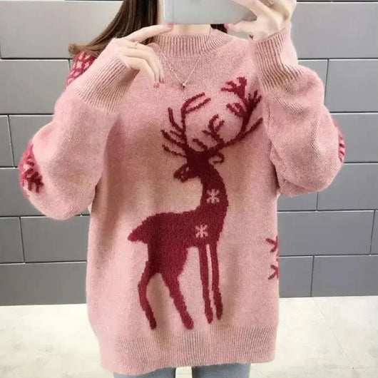 Jersey Navideño Doris de Punto con Renos