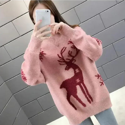 Jersey Navideño Doris de Punto con Renos