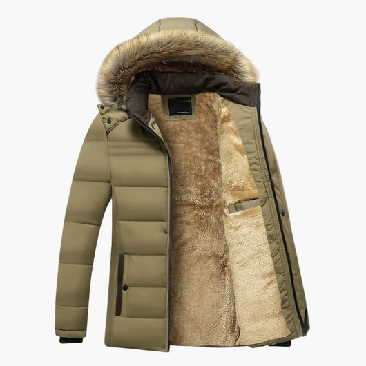 Chaqueta Karl con Capucha y Forro de Pelo Sintético para Invierno