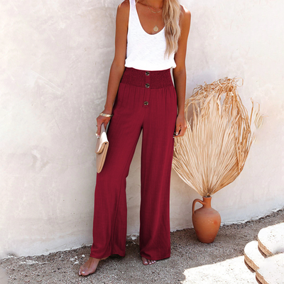 Pantalón Julia de Talle Alto y Pierna Ancha