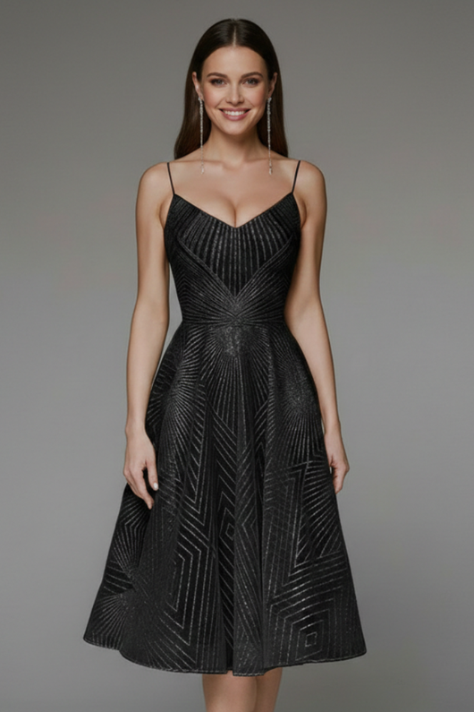 Vestido Midi Katharina de Tirantes Finos y Corte en A