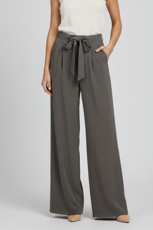 Pantalón Palazzo Karin de Pierna Ancha con Cordón Ajustable
