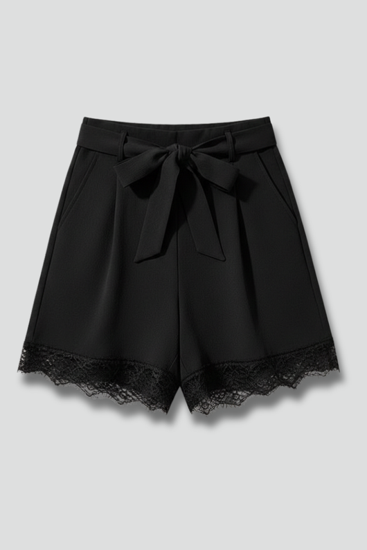 Shorts Emma con Cintura Anudada y Ribete Decorativo