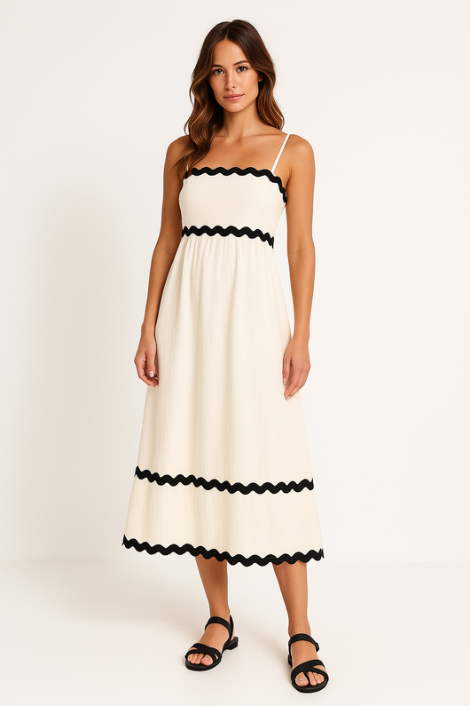 Vestido Maxi Helga Evasé con Tirantes Finos