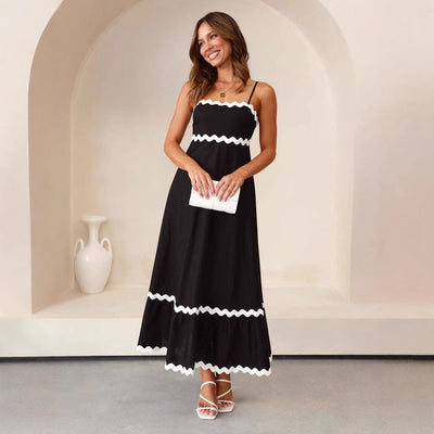 Vestido Maxi Helga Evasé con Tirantes Finos