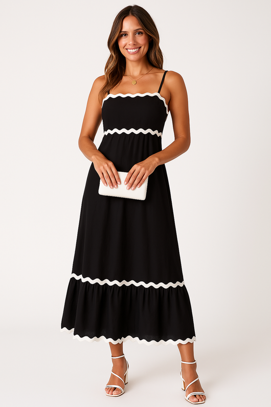 Vestido Maxi Helga Evasé con Tirantes Finos