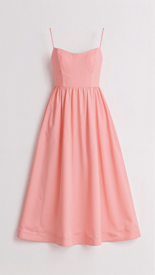 Vestido Midi Regine Línea A con Escote Pañuelo