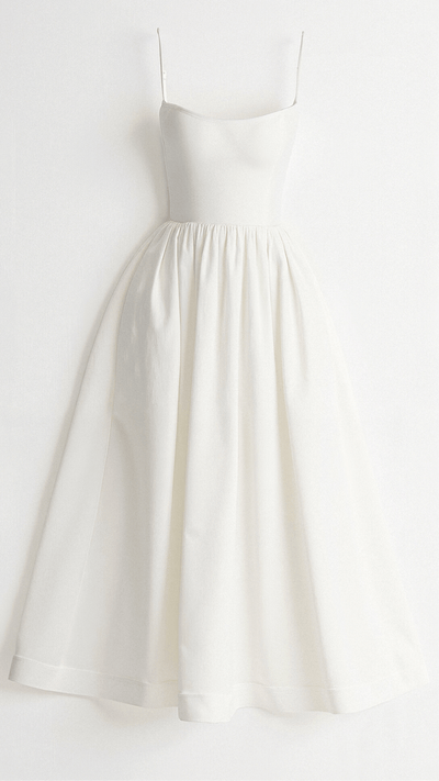 Vestido Midi Regine Línea A con Escote Pañuelo
