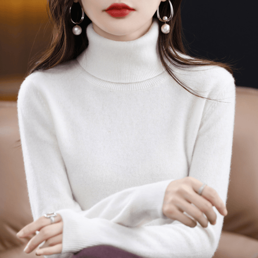 Jersey Elfriede de Punto Clásico con Cuello Alto